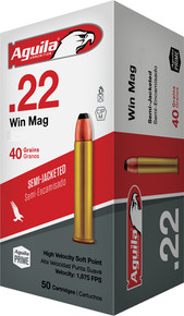 AGUILA 22WMR 40GR JSP 1875FPS50RD 20BX/CS A1B222401
