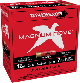 Winchester Ammo MD1279 Magnum Dove  12Gauge 2.75" 1 1/4oz 7.5/9Shot 25 Per Box/10 Case 183094