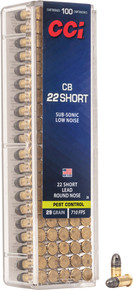CCI CB 22 SHORT 29GR LEAD-RN710FPS 100RD 50BX/CS A0026 CCI CB 22 SHORT 29GR LEAD-RN710FPS 100RD 50BX/CS A0026