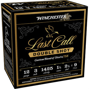 LAST CALL DOUBLE SHOT 12GA 3'' 1-1/4OZ #2.5 & #9 SHOT 25/BOX 430114282 LAST CALL DOUBLE SHOT 12GA 3'' 1-1/4OZ #2.5 & #9 SHOT 25/BOX 430114282