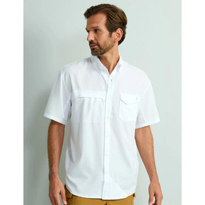 Huk Tide Point Short Sleeve Button Down Shirt White L ATH1500171100L Huk Tide Point Short Sleeve Button Down Shirt White L ATH1500171100L