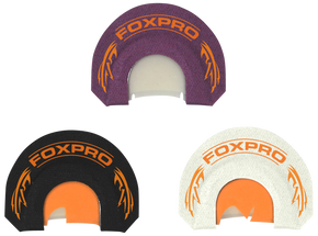 Foxpro HYBRID SPUR COMBO Crooked Spur Hybrid Spur Combo Pack Diaphragm Call Double Reed Turkey Sounds Attracts Turkeys Black/Purple/White 3 Piece 126602