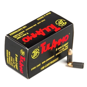 TULAMMO 9MM 115GR FMJ 100RD BOX TULATA919100 TULAMMO 9MM 115GR FMJ 100RD BOX TULATA919100
