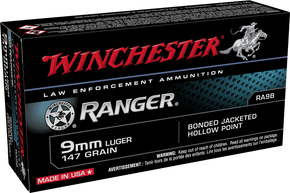 WINCHESTER RANGER 9MM 147GR BJHP WINCRA9B WINCHESTER RANGER 9MM 147GR BJHP WINCRA9B