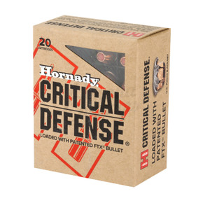 HORNADY CRITICAL DEFENSE 40S&W 165GR FTX 20RD BX 200RD CASE HORN91340 HORNADY CRITICAL DEFENSE 40S&W 165GR FTX 20RD BX 200RD CASE HORN91340