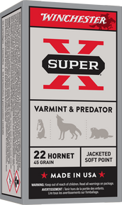 WINCHESTER SUPER X 22HRNT 45GR JSP 50RD BX 500RD CASE WINCX22H1 WINCHESTER SUPER X 22HRNT 45GR JSP 50RD BX 500RD CASE WINCX22H1