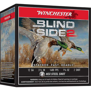 WINCHESTER BLIND SIDE 2 12G 3.5" #2 HV HEX 1-5/8OZ 25/250 WINCXBS12L2 WINCHESTER BLIND SIDE 2 12G 3.5" #2 HV HEX 1-5/8OZ 25/250 WINCXBS12L2