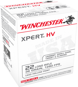 WINCHESTER XPERT HV 22LR 36GR 500RD BX WINCXPERT22 WINCHESTER XPERT HV 22LR 36GR 500RD BX WINCXPERT22