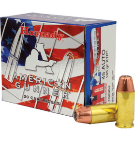 HORNADY AMERICAN GUNNER 45 AUTO 185GR XTP 20RD BX 200RD CASE HORN90904 HORNADY AMERICAN GUNNER 45 AUTO 185GR XTP 20RD BX 200RD CASE HORN90904