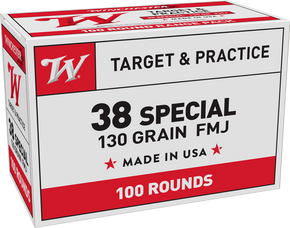 WINCHESTER USA 38SPL 130GR FMJ 100RD BX WINCUSA38SPVP WINCHESTER USA 38SPL 130GR FMJ 100RD BX WINCUSA38SPVP