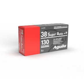 AGUILA 38 SUPER AUTO FMJ 130GR 50RD BX 20 BXS PER CS AGUI1E382112 AGUILA 38 SUPER AUTO FMJ 130GR 50RD BX 20 BXS PER CS AGUI1E382112