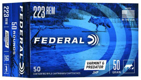 FEDERAL 223 REM 50GR JHP 50 CT AE VARMINT 50 RD/BX 5 BX/CS FEDEAE22350VP FEDERAL 223 REM 50GR JHP 50 CT AE VARMINT 50 RD/BX 5 BX/CS FEDEAE22350VP