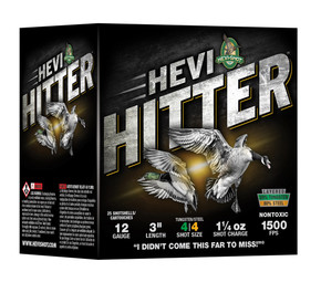 HEVI-SHOT HEVI-HITTER 12GA 3IN 1-1/4OZ #4 TUNGSTEN/STEEL 25 RD/BX 10 BX/CS HEVIHS28044 HEVI-SHOT HEVI-HITTER 12GA 3IN 1-1/4OZ #4 TUNGSTEN/STEEL 25 RD/BX 10 BX/CS HEVIHS28044