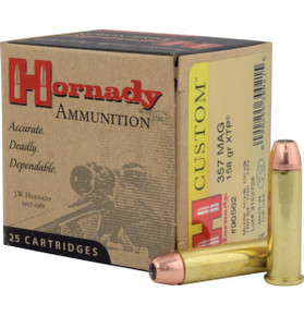 HORNADY CUSTOM 357MAG 158GR XTP 25RD BX 250RD CASE HORN90562 HORNADY CUSTOM 357MAG 158GR XTP 25RD BX 250RD CASE HORN90562