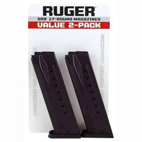 RUGER SR9/SR9C/9E 17RD 9MM 2 PACK MAGAZINE RUGE90449