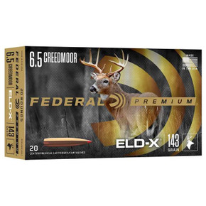 FEDERAL 6.5 CREEDMOOR 143 GR ELD-X 20 RD/BX 10 BX/CS FEDEP65CRDELDX1 FEDERAL 6.5 CREEDMOOR 143 GR ELD-X 20 RD/BX 10 BX/CS FEDEP65CRDELDX1