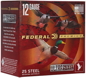 FEDERAL 12GA 3 1/2" 1 1/2OZ 2 & 4 1500 FPS "ULTRASTEEL" 25 RD/BX 10 BX/CS FEDEPWUX13424 FEDERAL 12GA 3 1/2" 1 1/2OZ 2 & 4 1500 FPS "ULTRASTEEL" 25 RD/BX 10 BX/CS FEDEPWUX13424