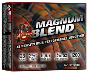 HEVI-SHOT MAGNUM BLEND 28GA 2-3/4IN 15/16OZ #5 #6 #7 5 RD/BX 10 BX/CS HEVIHS28340 HEVI-SHOT MAGNUM BLEND 28GA 2-3/4IN 15/16OZ #5 #6 #7 5 RD/BX 10 BX/CS HEVIHS28340