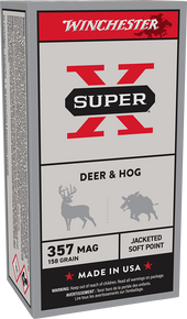 WINCHESTER SUPER X 357 MAG 158GR JSP 50RD BX 500RD CASE WINCX3575P