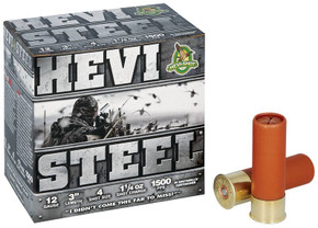 HEVI-SHOT HEVI-STEEL 12GA 3IN 1-1/4OZ #4 25 RD/BX 10 BX/CS HEVIHS60004 HEVI-SHOT HEVI-STEEL 12GA 3IN 1-1/4OZ #4 25 RD/BX 10 BX/CS HEVIHS60004