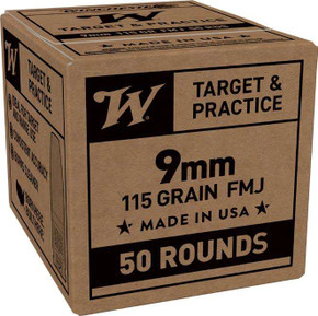 WINCHESTER 9 MM FMJ 115 GR 50 RD/BX 20 BX/CS WINCSG9W50 WINCHESTER 9 MM FMJ 115 GR 50 RD/BX 20 BX/CS WINCSG9W50