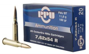 PPU 7.62X54R 182GR 20RD BOX 10 BOXES PER CASE PPUPP76254F PPU 7.62X54R 182GR 20RD BOX 10 BOXES PER CASE PPUPP76254F