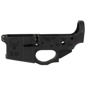 SPIKES TACTICAL STRIPPED LOWER RECEIVER, MULTI CAL, PUNISHER LOGO SPIKSTLS015