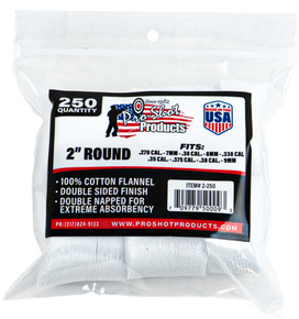 PRO SHOT 2" ROUND CLN PATCHES 250CT PROS2-250
