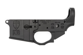 SPIKES TACTICAL STRIPPED LOWER RECEIVER MULTI CAL, CRUSADER LOGO--COSMETIC BLEM SPIKSTLS022-BLEM SPIKES TACTICAL STRIPPED LOWER RECEIVER MULTI CAL, CRUSADER LOGO--COSMETIC BLEM SPIKSTLS022-BLEM