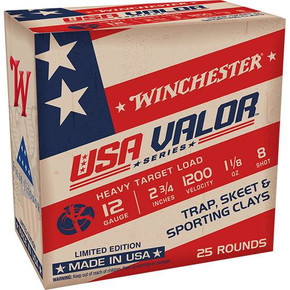 WINCHESTER USA VALOR 12 GA 2-3/4" #8 1-1/8 OZ 25 RD/BX 10 BX/CS WINCUSAV128