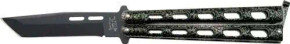 BEAR & SONS 5" SLVR BTTRFLY 1095 PWDR CT TANTO BLADE BEAR115TAN