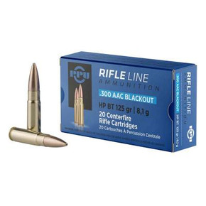 PPU 300AAC BLK OUT HPBT 125GR 20RD BOX 50 BOXES PER CASE PPUPP300BH