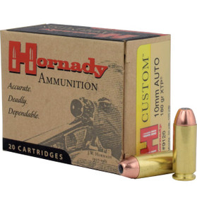 HORNADY CUSTOM 10MM 180GR XTP 20RD BX 200RD CASE HORN9126 HORNADY CUSTOM 10MM 180GR XTP 20RD BX 200RD CASE HORN9126
