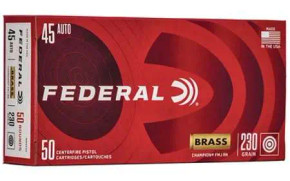 FEDERAL 45 AUTO 230GR FMJ 50 RD/BX 20 BX/CS FEDEWM5233 FEDERAL 45 AUTO 230GR FMJ 50 RD/BX 20 BX/CS FEDEWM5233