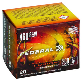 FEDERAL 460 S&W 260GR FUSION 20 RD/BX 10 BX/CS FEDEF460FS1 FEDERAL 460 S&W 260GR FUSION 20 RD/BX 10 BX/CS FEDEF460FS1