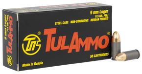 TULAMMO 9MM 115GR FMJ 50RD BOX TULATA919150 TULAMMO 9MM 115GR FMJ 50RD BOX TULATA919150