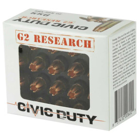 G2R CIVIC DUTY 9MM 20RD BOX 25 BOXES PER CASE G2G00602