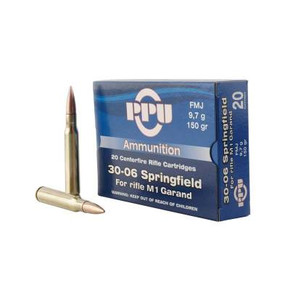 PPU 3006 150GR FMJ M1 GARAND 20 RD BOX 10 BOXES PER CASE PPUPP3006G PPU 3006 150GR FMJ M1 GARAND 20 RD BOX 10 BOXES PER CASE PPUPP3006G