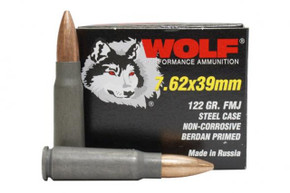 WOLF 762X39 122GR FMJ STEEL CASE WOLF762X39FMJ WOLF 762X39 122GR FMJ STEEL CASE WOLF762X39FMJ
