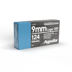 AGUILA 9MM 124GR JHP 50RD BOX 10 BXS PER CS AGUI1E092125