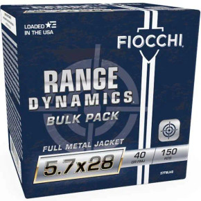 FIOCCHI 5.7X28 40G FMJ 150RD BX 450RD CASE FIOC57FMJ40 FIOCCHI 5.7X28 40G FMJ 150RD BX 450RD CASE FIOC57FMJ40