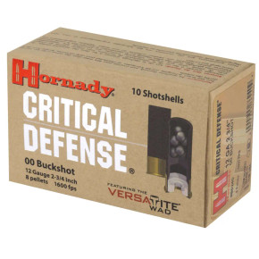HORNADY CRITICAL DEFENSE 12GA 00BK 23/4 8PEL 10RD BX 100RD CASE HORN86240