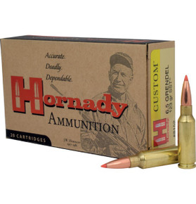HORNADY CUSTOM 6.5 GRENDEL 123GR SST 20RD BX 200RD CASE HORN8152 HORNADY CUSTOM 6.5 GRENDEL 123GR SST 20RD BX 200RD CASE HORN8152