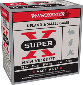 WINCHESTER 12 GA 2-3/4" #5 SUPER-X  HS HIGH VELOCITY 1-1/4 OZ 25 RD/BX 10 BX/CS WINCX12HV5