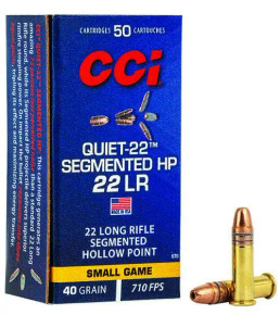 CCI 22 LR 40GR SEGMENTED HP "QUIET 22" 50 RD/BX 100 BX/CS CCI970 CCI 22 LR 40GR SEGMENTED HP "QUIET 22" 50 RD/BX 100 BX/CS CCI970