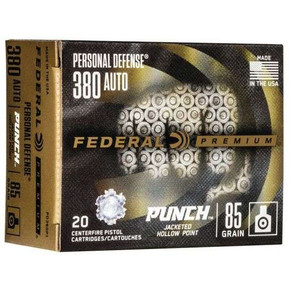 FEDERAL 380 AUTO 85GR PUNCH JHP 20 RD/BX 10 BX/CS FEDEPD380P1 FEDERAL 380 AUTO 85GR PUNCH JHP 20 RD/BX 10 BX/CS FEDEPD380P1
