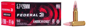 FEDERAL 5.7 X 28MM 40GR FMJ 50 RD/BX 10 BX/CS FEDEAE5728A FEDERAL 5.7 X 28MM 40GR FMJ 50 RD/BX 10 BX/CS FEDEAE5728A