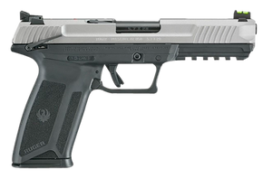 Ruger 16408 Ruger-5.7  Exclusive Finish 5.7x28mm 20+1 4.94" Black Nitride Steel Barrel, Savage Cerakote Serrated Steel Slide, Black Polymer Frame w/Picatinny Rail, Black Polymer Grip, Right Hand 141053