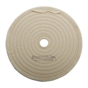 MUSLIN POLISH WHEEL, STITCHED, 8'' X 3/8'' THICK, 7/8'' ARBOR 032838875
