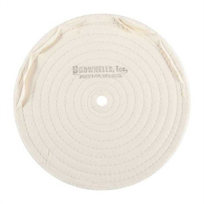 MUSLIN POLISH WHEEL, STITCHED, 8'' X 3/8'' THICK, 1/2'' ARBOR 032838500